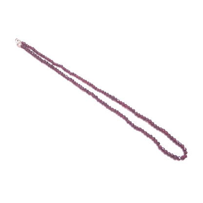 Garnet Rhombus Shaped 1 Layer Necklace