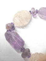 Amethyst with Rose Quartz Necklace: Peace and Self Love - Multishaped 1 Layer