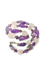 Amethyst with Rose Quartz Necklace: Peace and Self Love - Multishaped 1 Layer