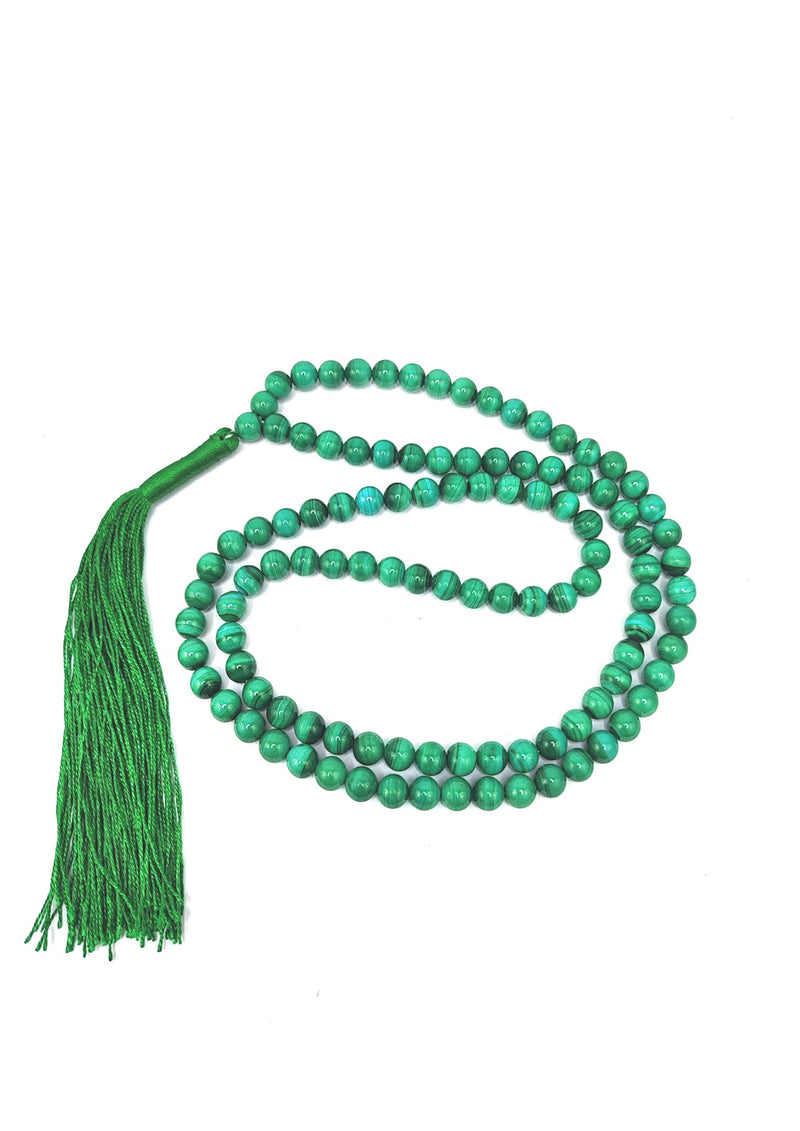 Malachite Japamala - Round Plain Beads 8mm