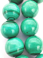 Malachite Japamala - Round Plain Beads 8mm