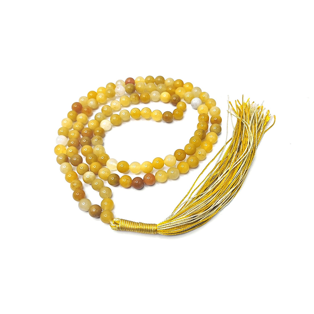 Aventurine Yellow Round Plain Beads Japamala 8mm