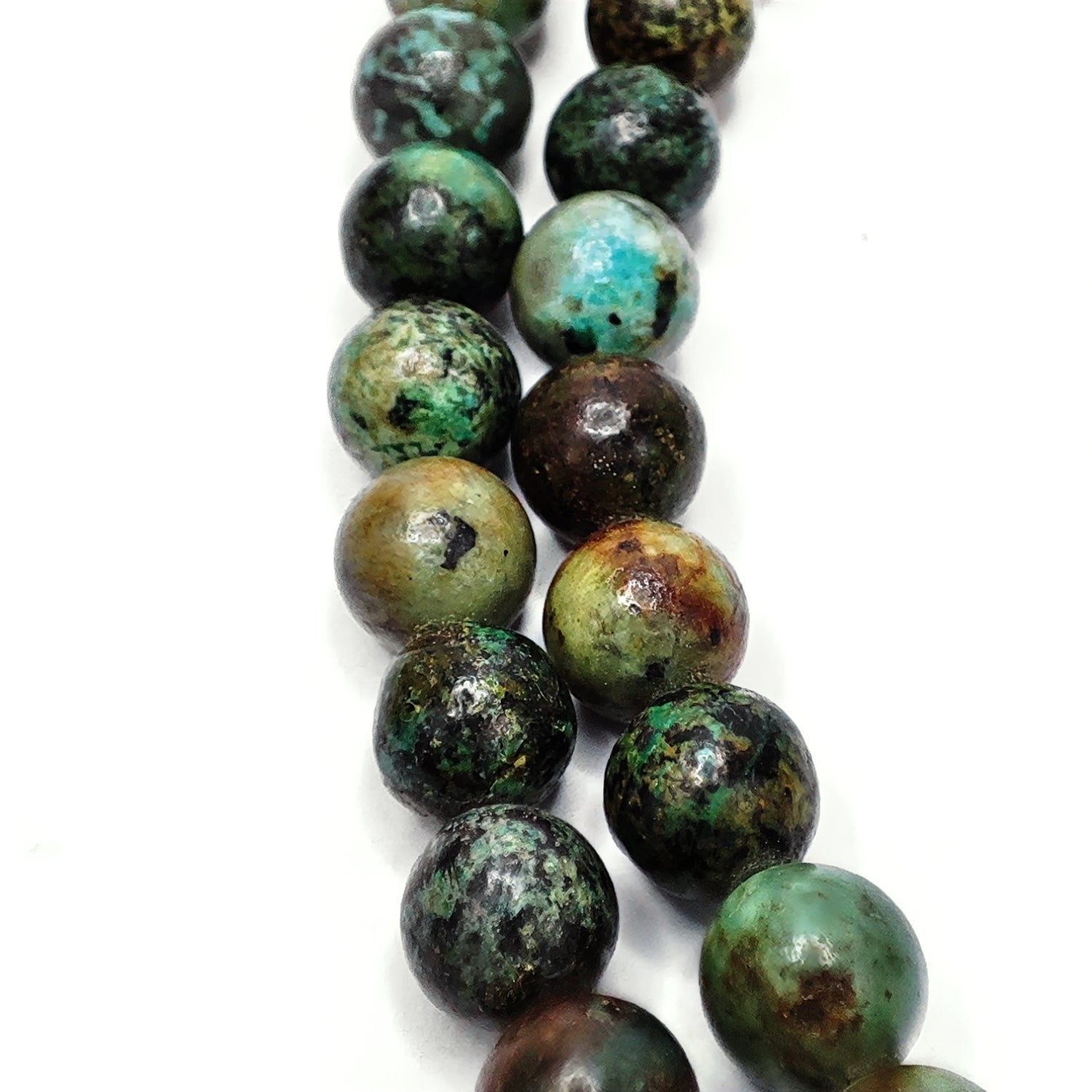 African Turquoise Round Plain Beads Japamala 8mm