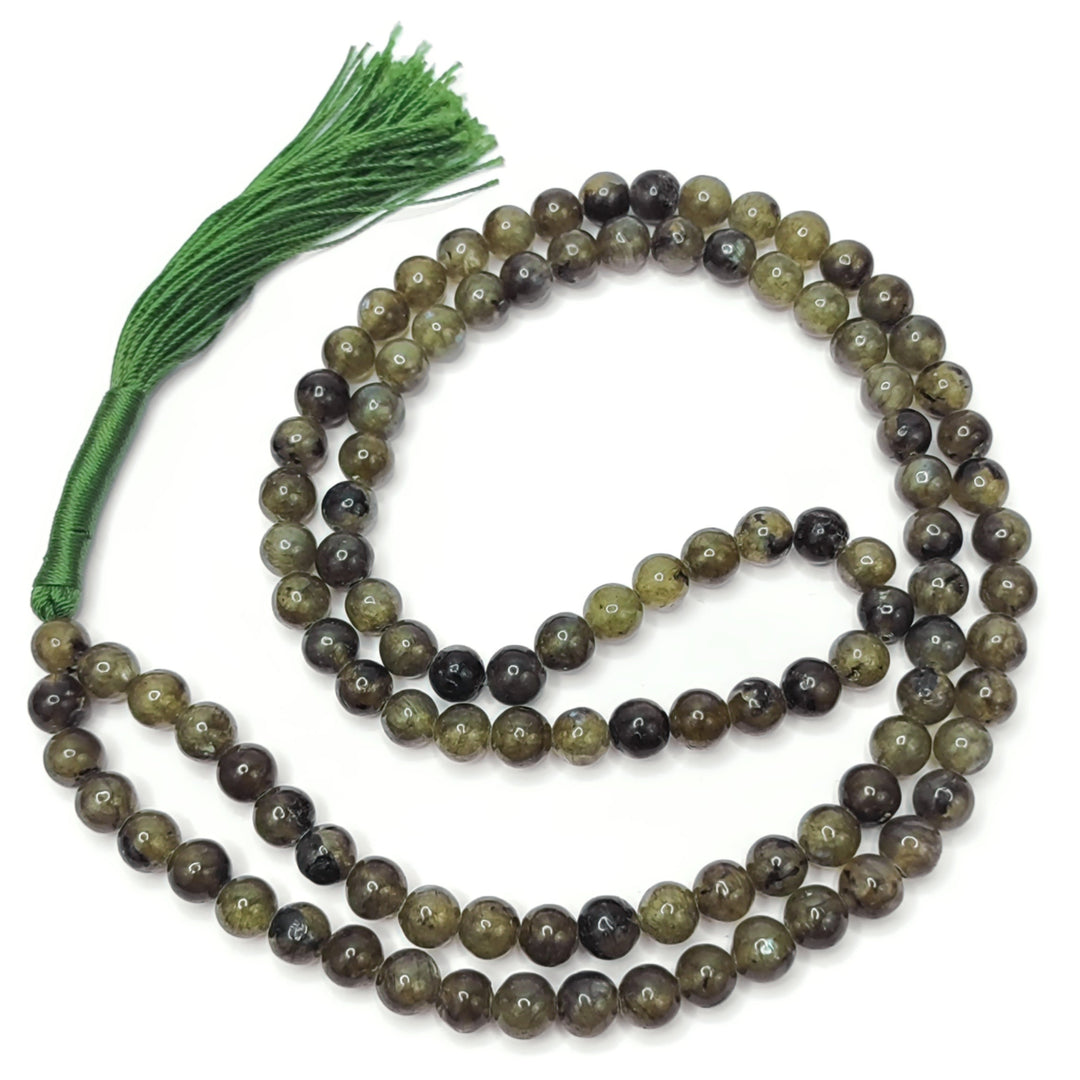 Labradorite Japamala: Round Plain Beads 8mm