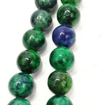 Azurite Malachite Japamala: Stress Relief - Round Plain Beads 8mm