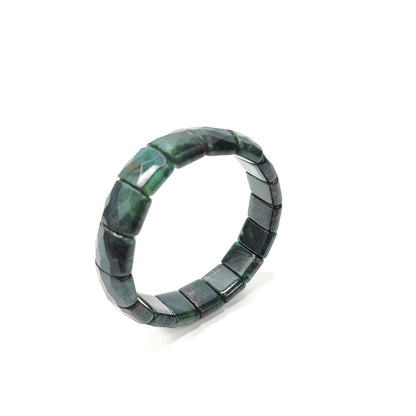 Aventurine Dark Green Square Beads Bracelet