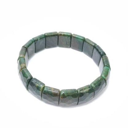 Aventurine Dark Green Square Beads Bracelet