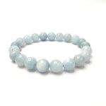 Load image into Gallery viewer, Aquamarine Bracelet: For Courage - Round Beads 8mm

