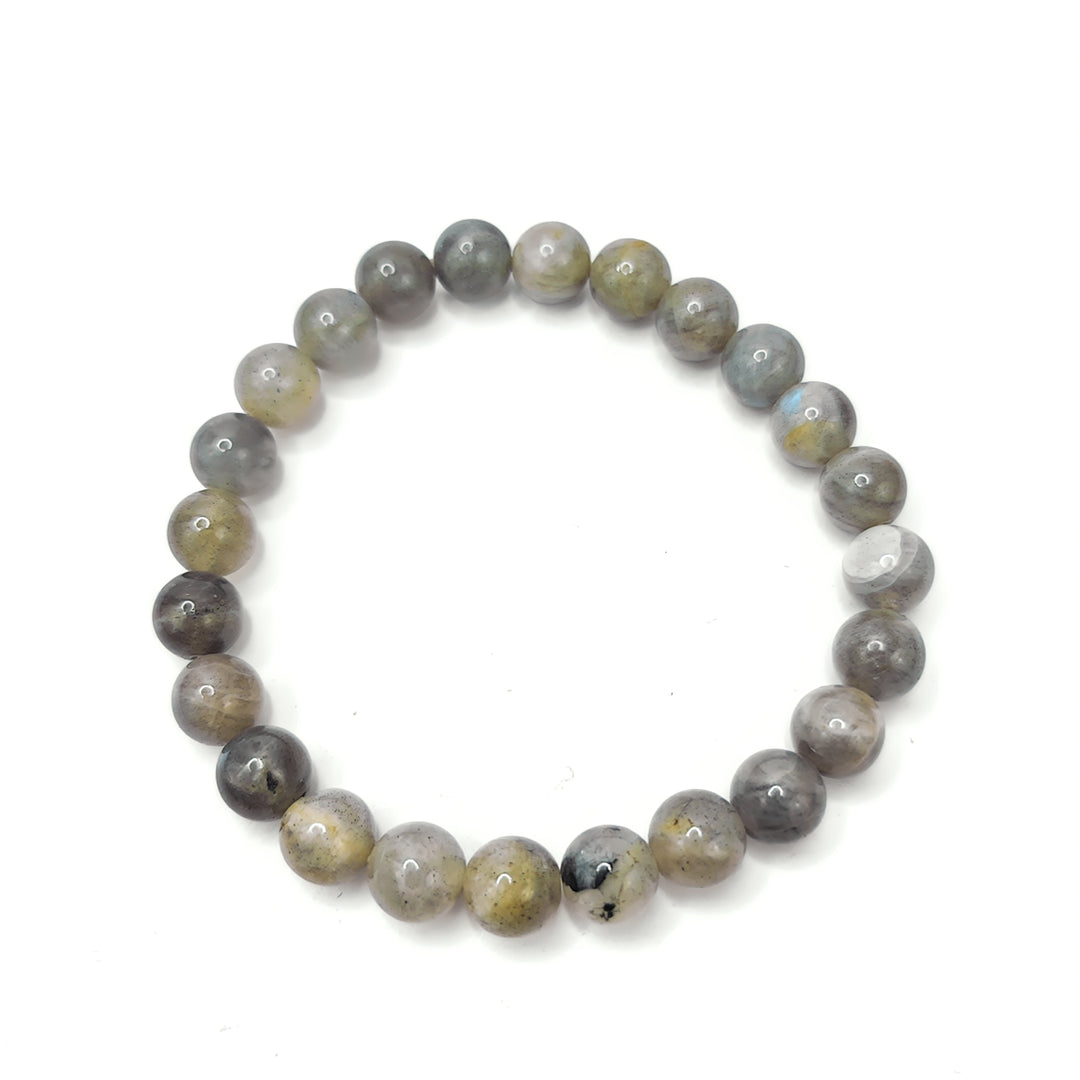 Labradorite Bracelet: Round Beads 8mm