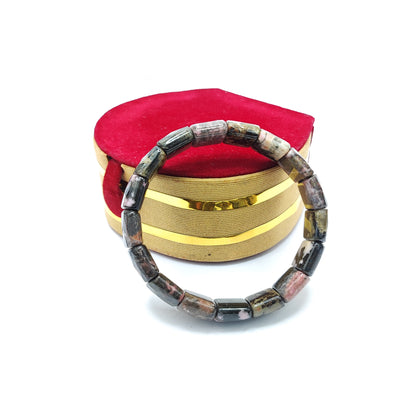 Rhodonite Square Beads Bracelet