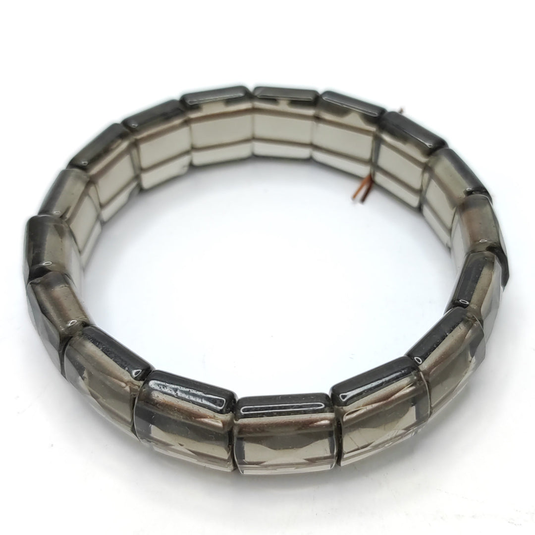 Smokey Quartz Bracelet: Removes Fear - Square Beads