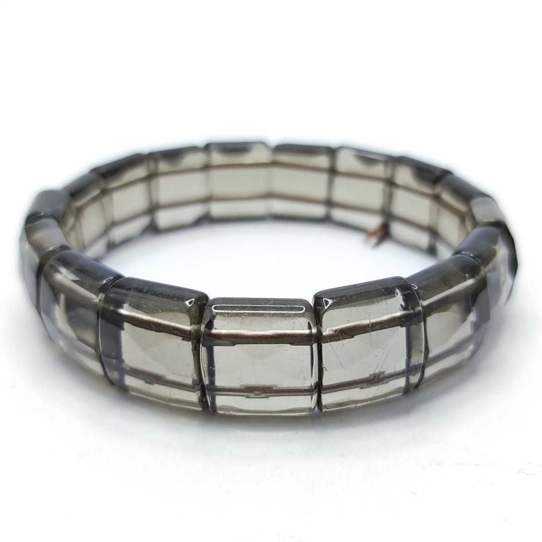 Smokey Quartz Bracelet: Removes Fear - Square Beads