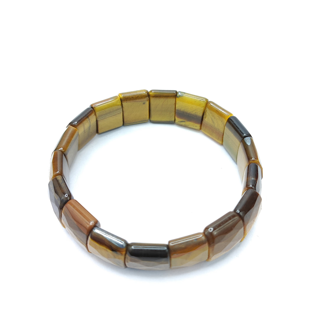 Tiger's Eye Bracelet: Boosts Self Confidence - Square Beads