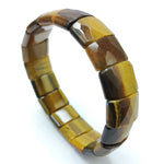 Load image into Gallery viewer, Tiger&#39;s Eye Bracelet: Boosts Self Confidence - Square Beads
