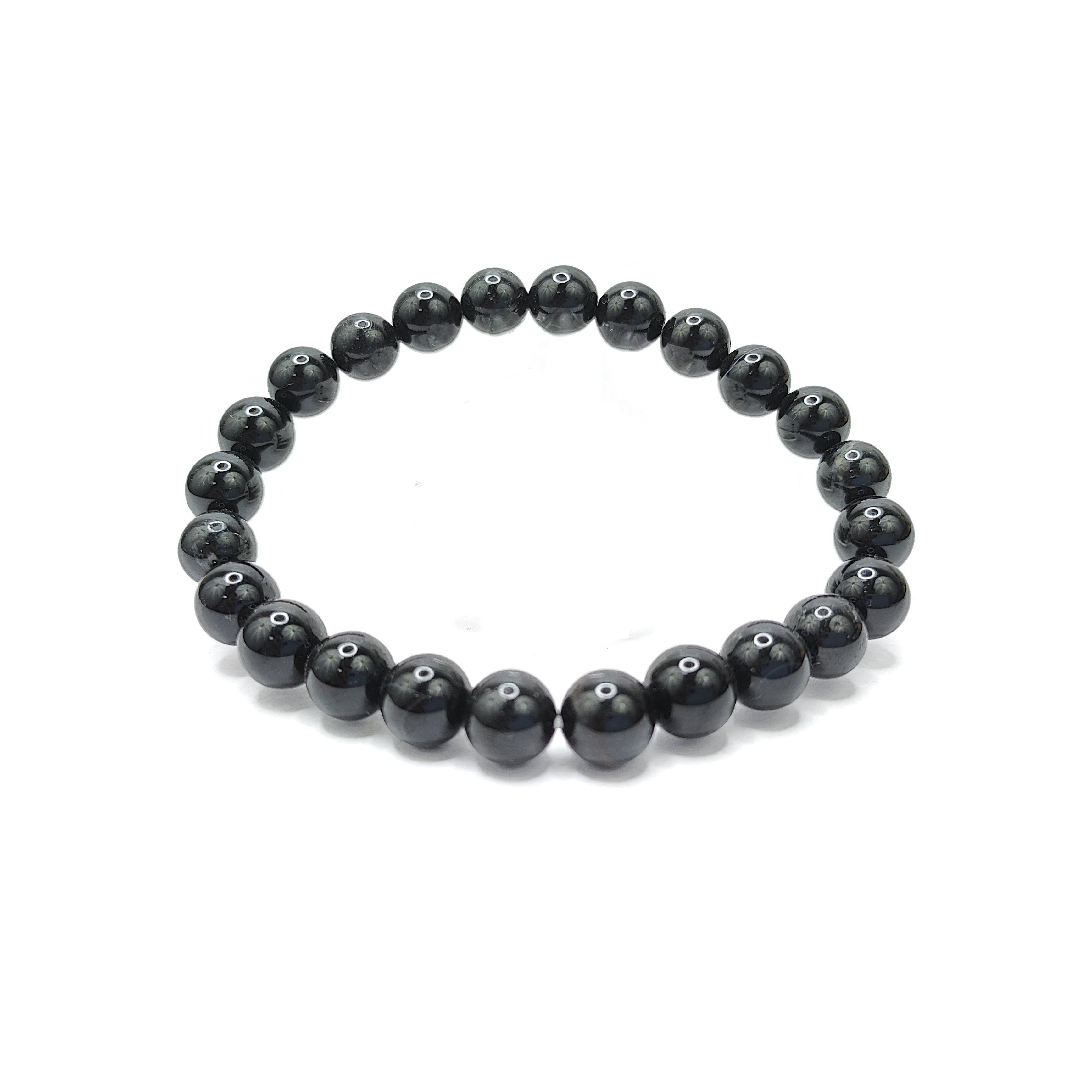 Tourmaline Black Round Beads Bracelet