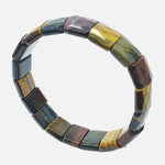 Load image into Gallery viewer, Tri-Coloured Tiger&#39;s Eye Bracelet: Boosts Self Confidence - Square Beads
