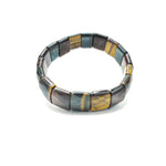 Tri-Coloured Tiger's Eye Bracelet: Boosts Self Confidence - Square Beads