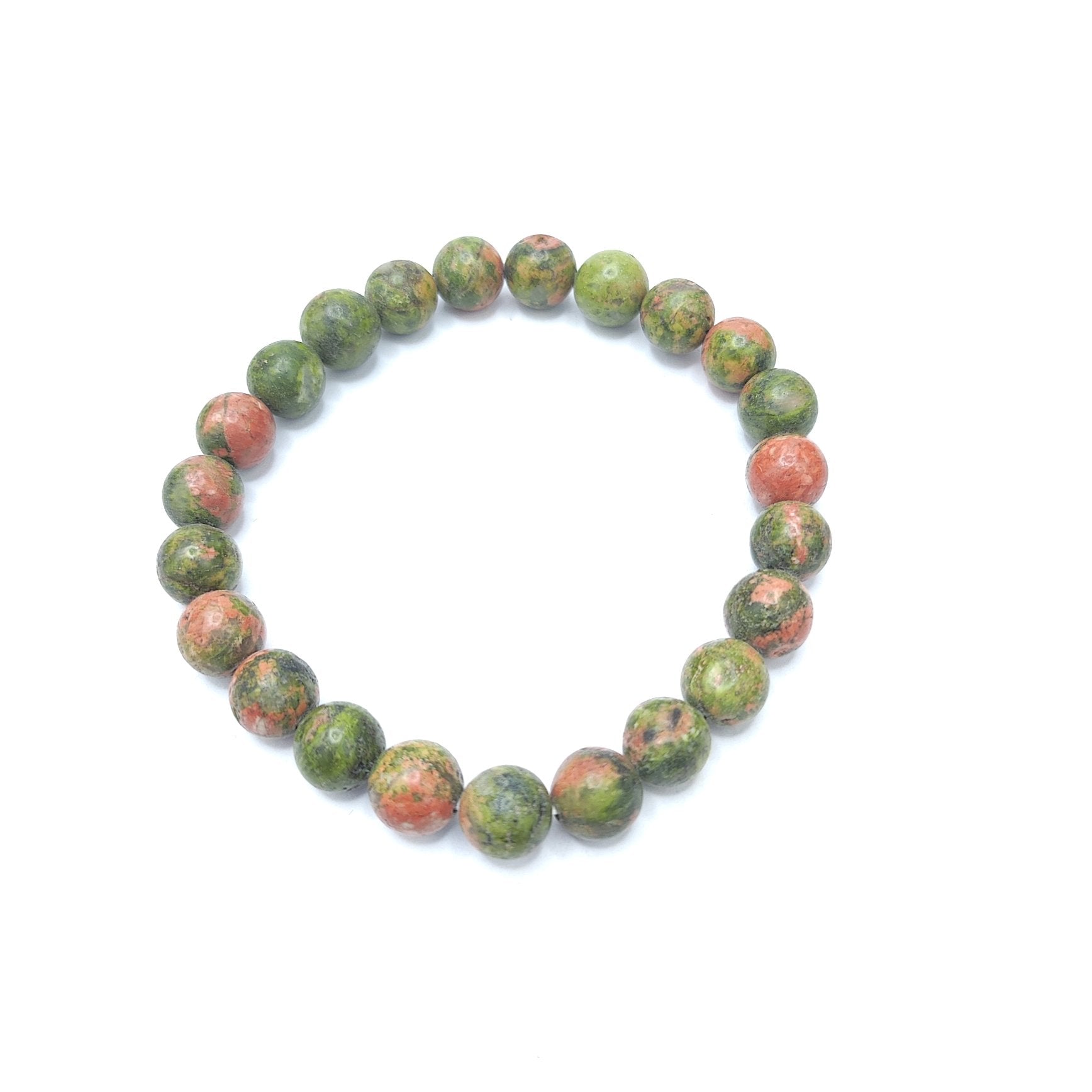 Unakite Round Beads Bracelet