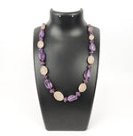 Load image into Gallery viewer, Amethyst with Rose Quartz Necklace: Peace and Self Love - Multishaped 1 Layer
