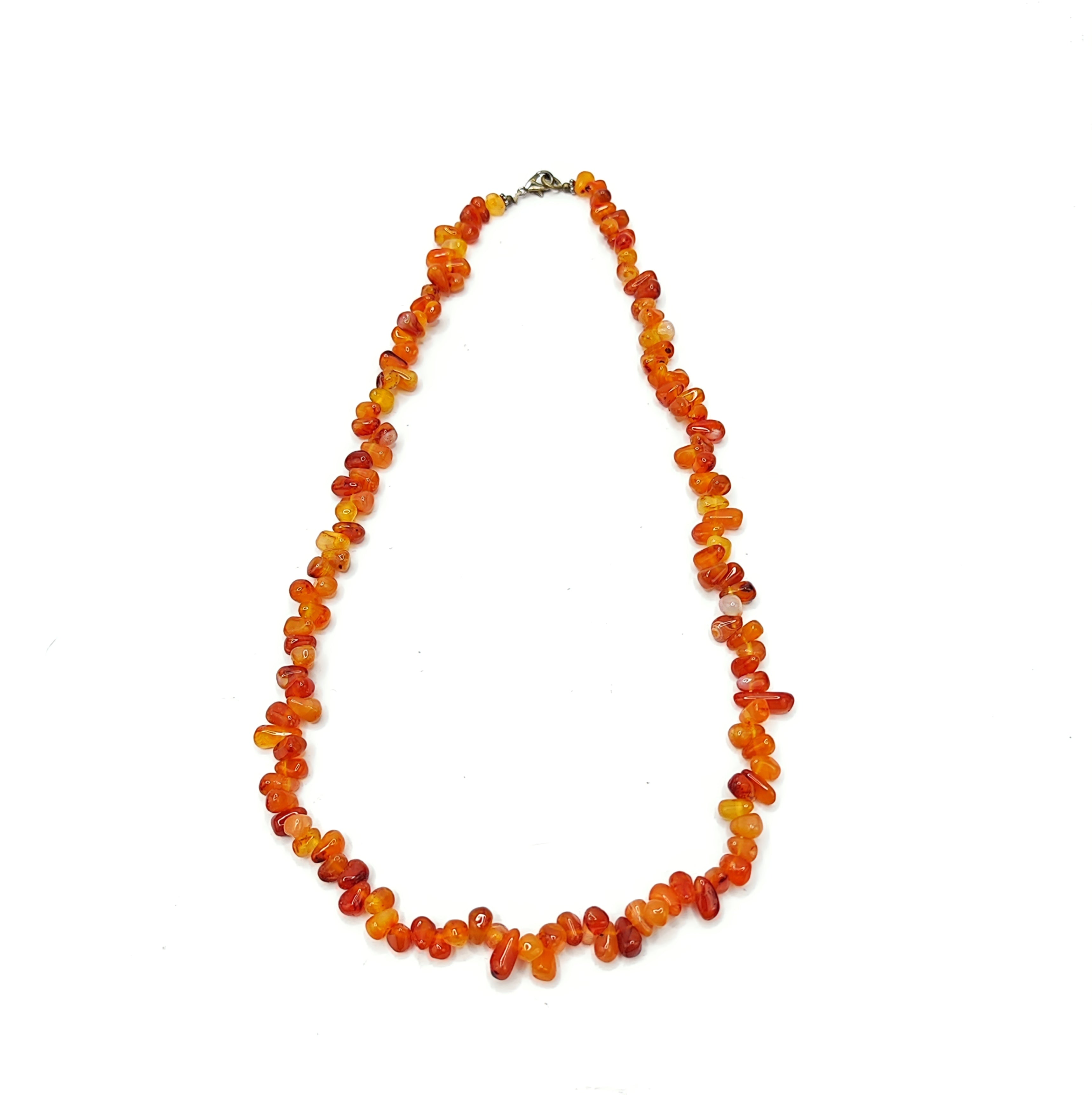 Carnelian Orange Petal Beads Necklace