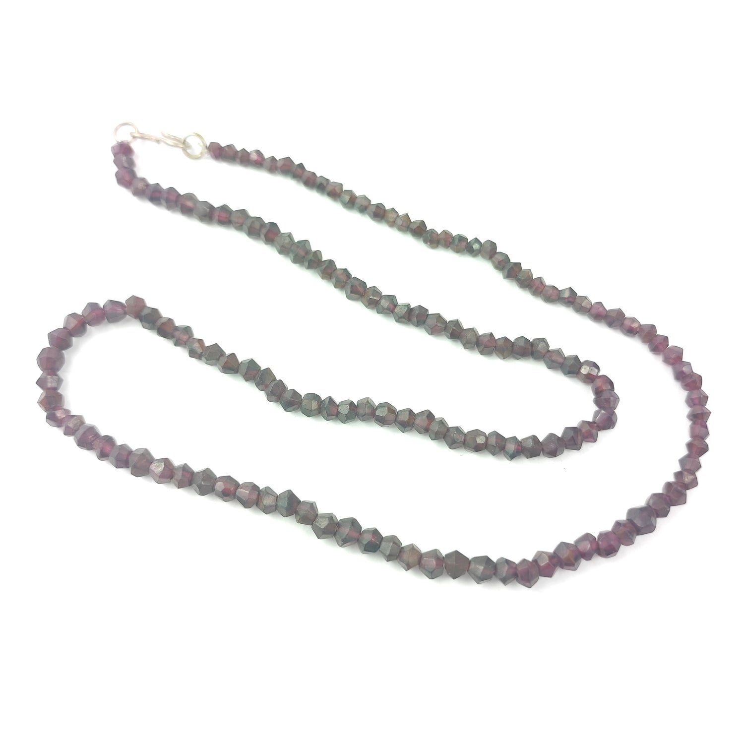 Garnet Rhombus Shaped 1 Layer Necklace