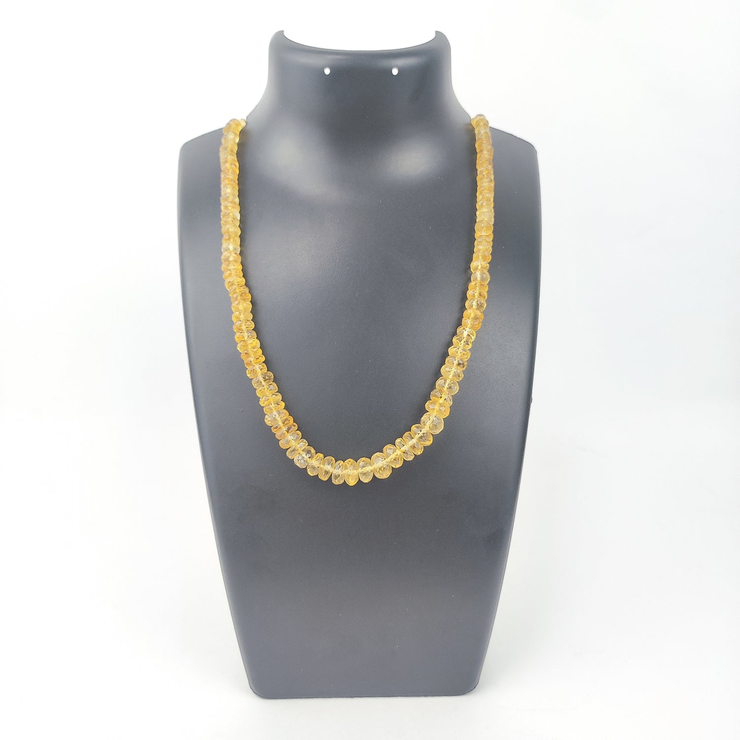Golden Topaz Oval Beads Necklace (8mm)