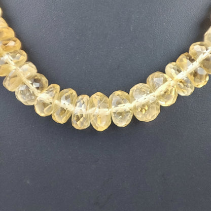 Golden Topaz Oval Beads Necklace (8mm)