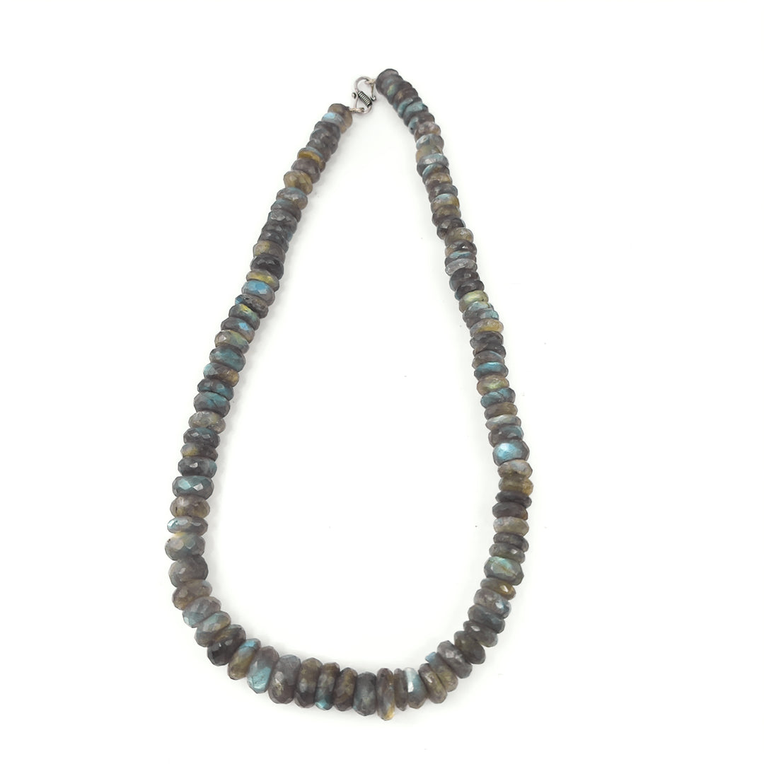 Labradorite Necklace: Enhances Inner Worth - Oval Cut Beads