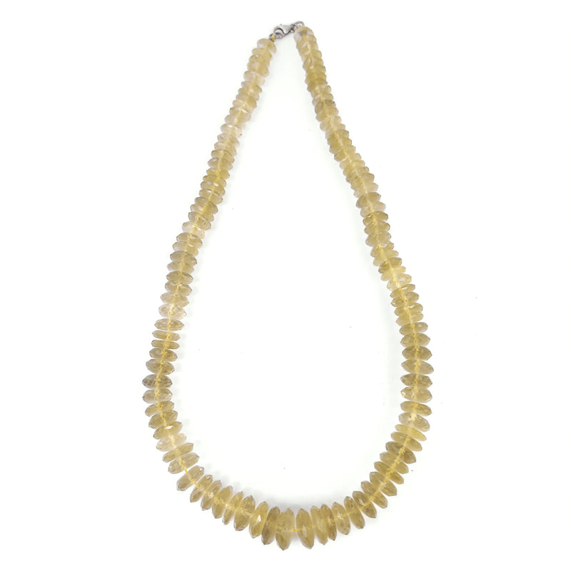 Lemon Topaz Necklace: Joyfulness - Chip Cut Single Layer