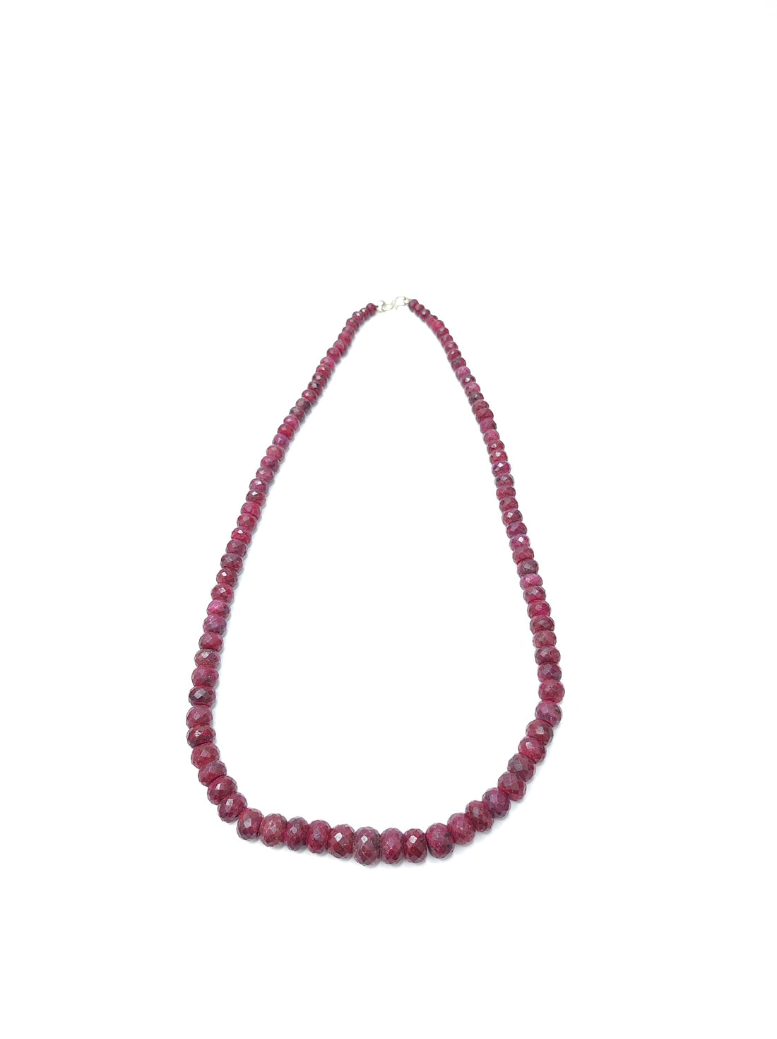 Ruby Oval Beads Single Layered Necklace