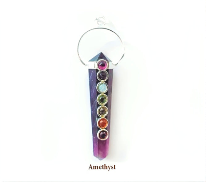 Double Pointed with Chakra Stones Pendant