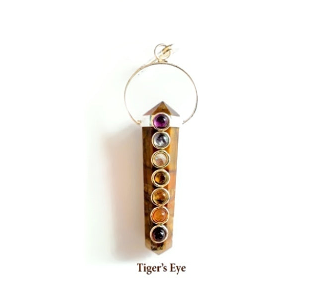 Double Pointed with Chakra Stones Pendant