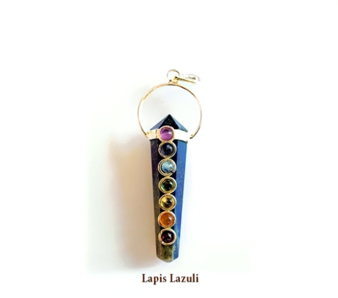 Double Pointed with Chakra Stones Pendant