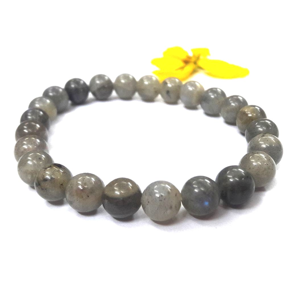 Labradorite Bracelet: Round Beads 8mm