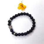 Black Obsidian Bracelet: Removes Negativity - with Buddha Face