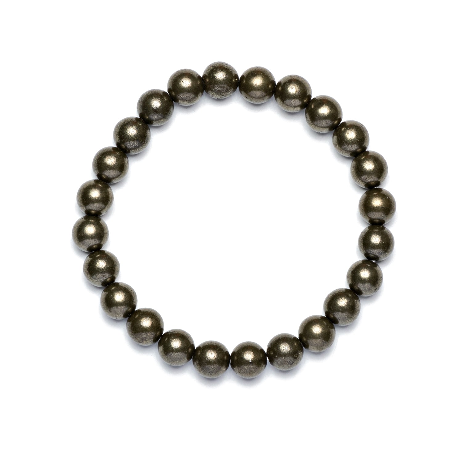 Pyrite Round Beads Bracelet