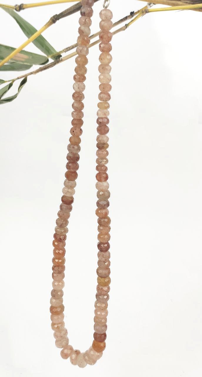 Rutilated Quartz Oval Beads Necklace 8mm