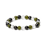 Shungite, Moldavite and Phenakite Bracelet