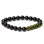 Load image into Gallery viewer, black tourmaline and moldavite bracelet
