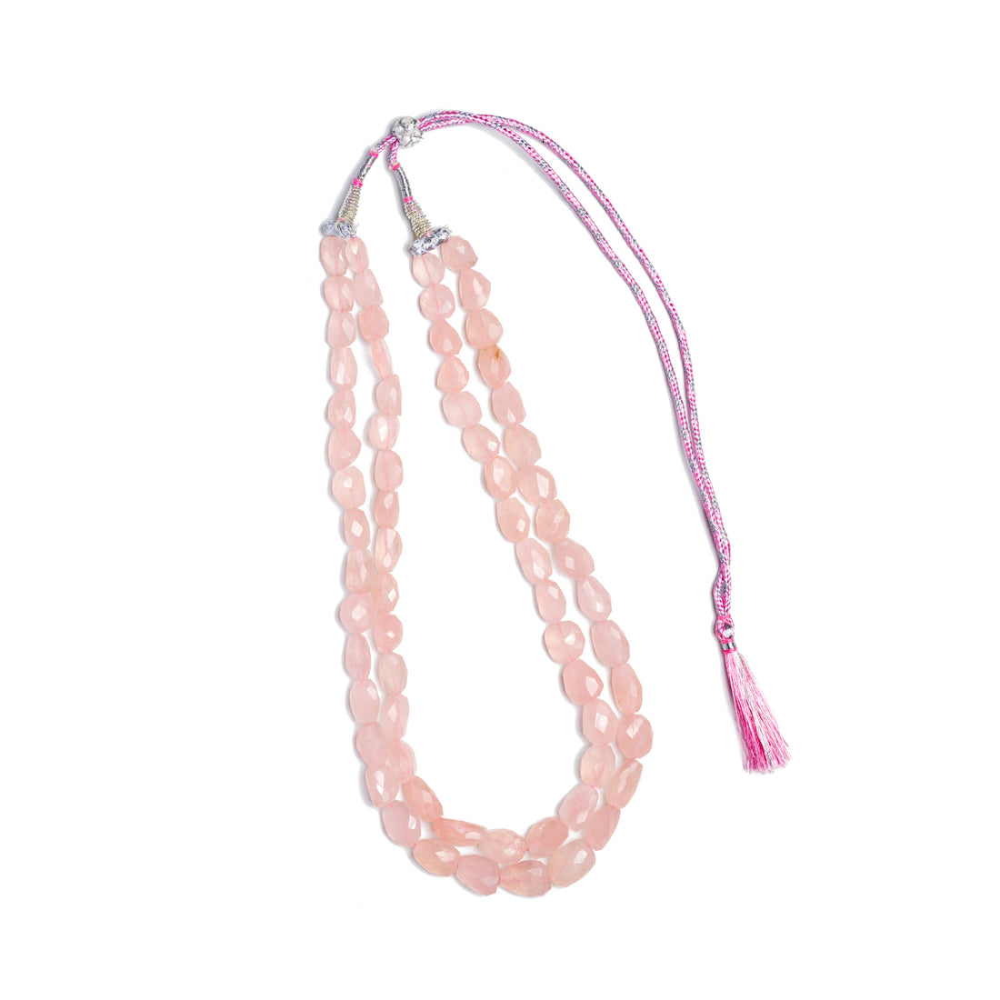 Rose Quartz Multishaped Two Layer Necklace