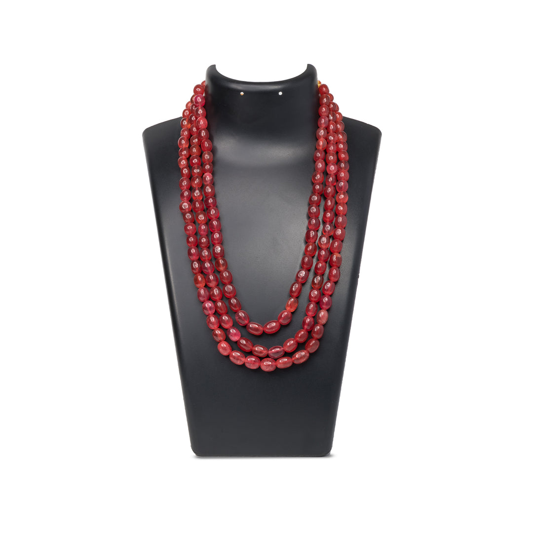 Pink Quartz Necklace - 3 Layer